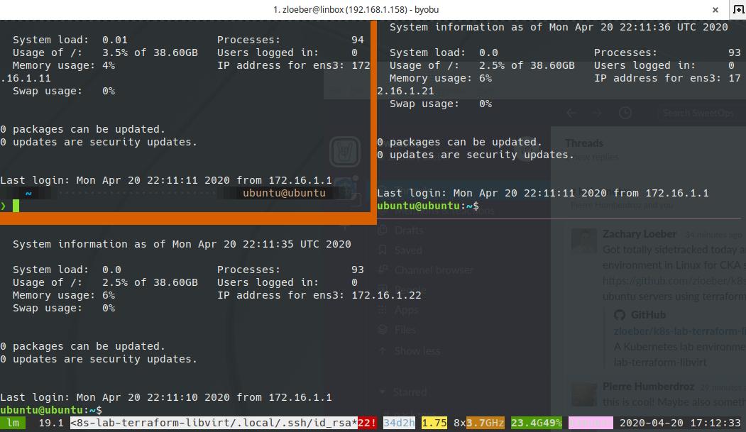 Three Ubuntu nodes ready for your wizardry